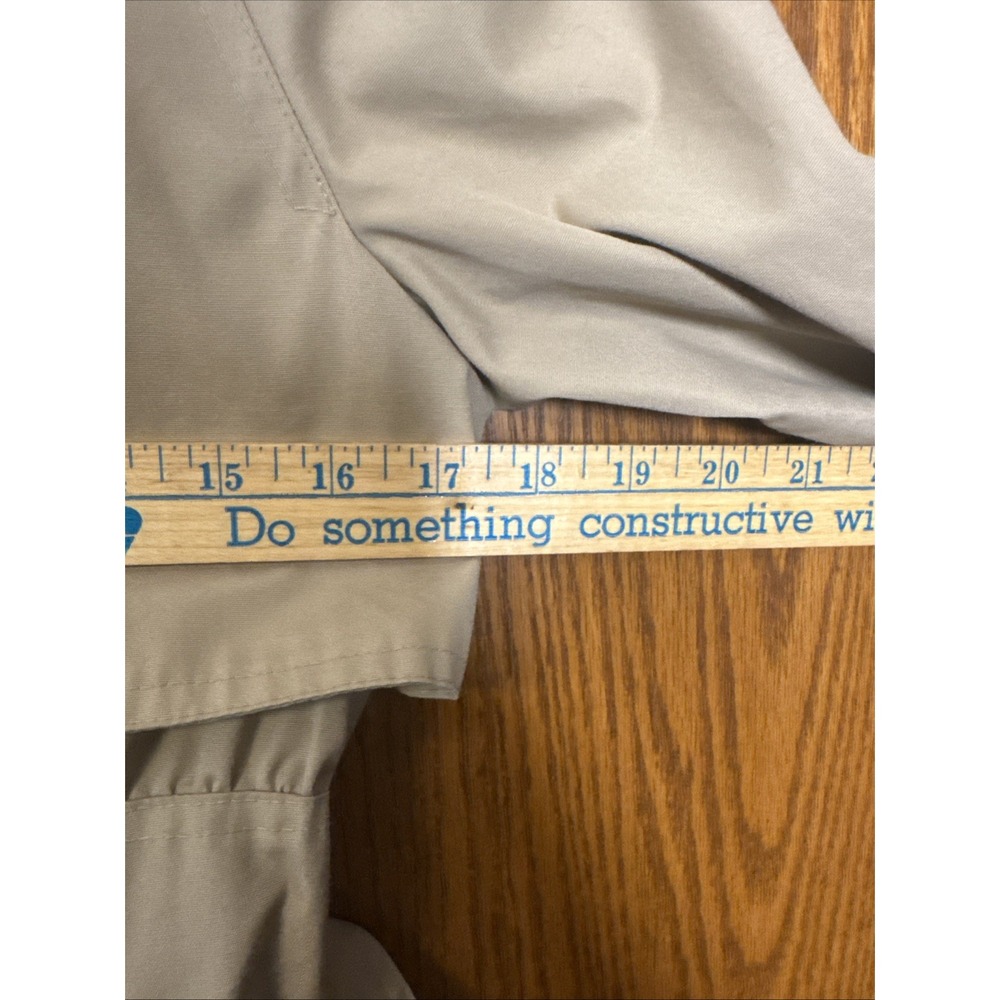 Vintage Brooks Women's Trench Coat Size 11/12 Beige Belted Lined Made In Korea - Picture 6 of 10